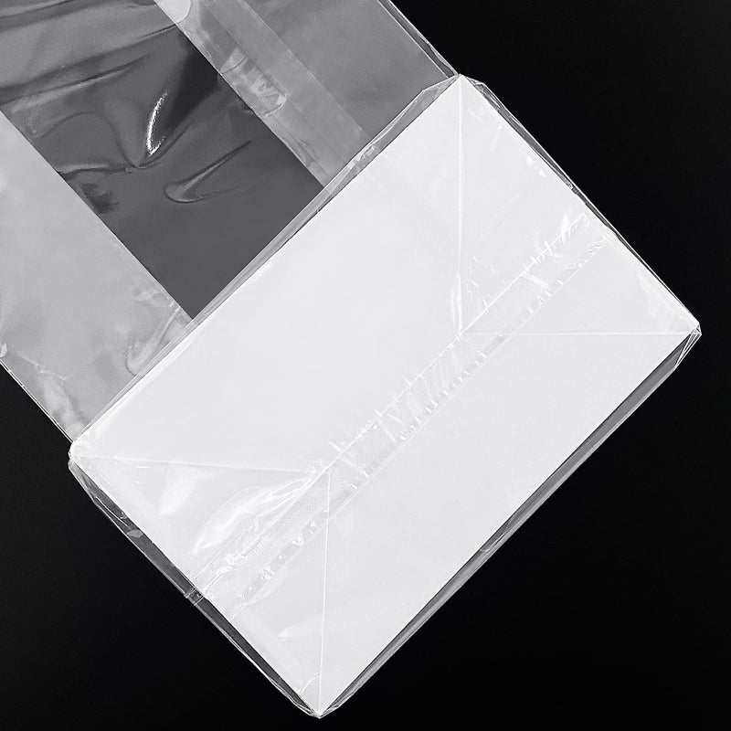 Morepack Gusseted Flat Bottom Cellophane Bags with Paper Insert 50Pcs 6x4x13 Inches Gusseted Cello Bags - Image 3